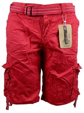 Men's Cargo Shorts with Belt Focus Casual Short Vacation Color T.PINK Size 42